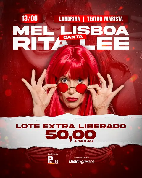 Mel Lisboa canta Rita Lee em Londrina
